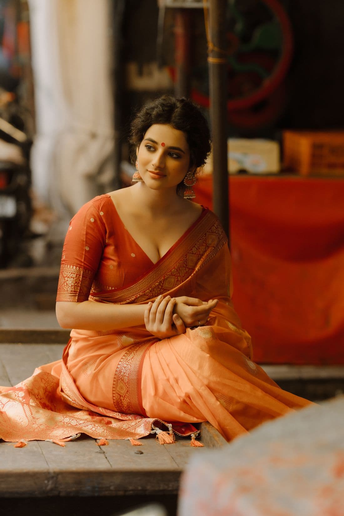 Baingani Khaddi — Georgette saree