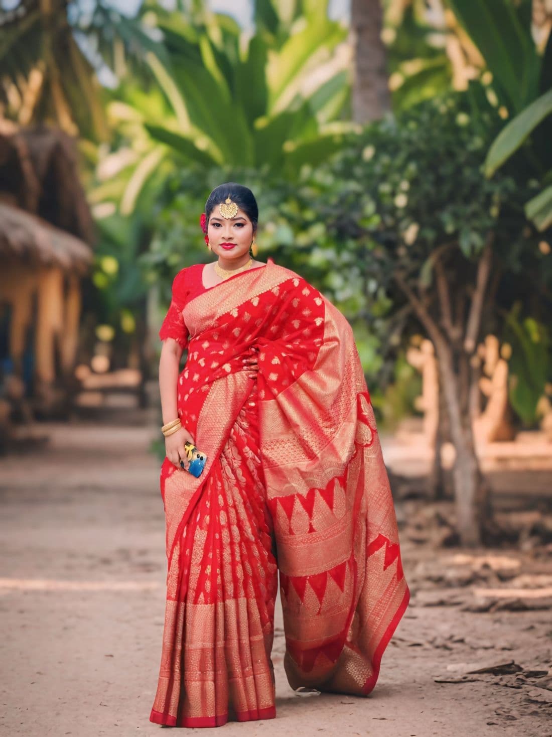 Mehendi Butidar — Handloom saree