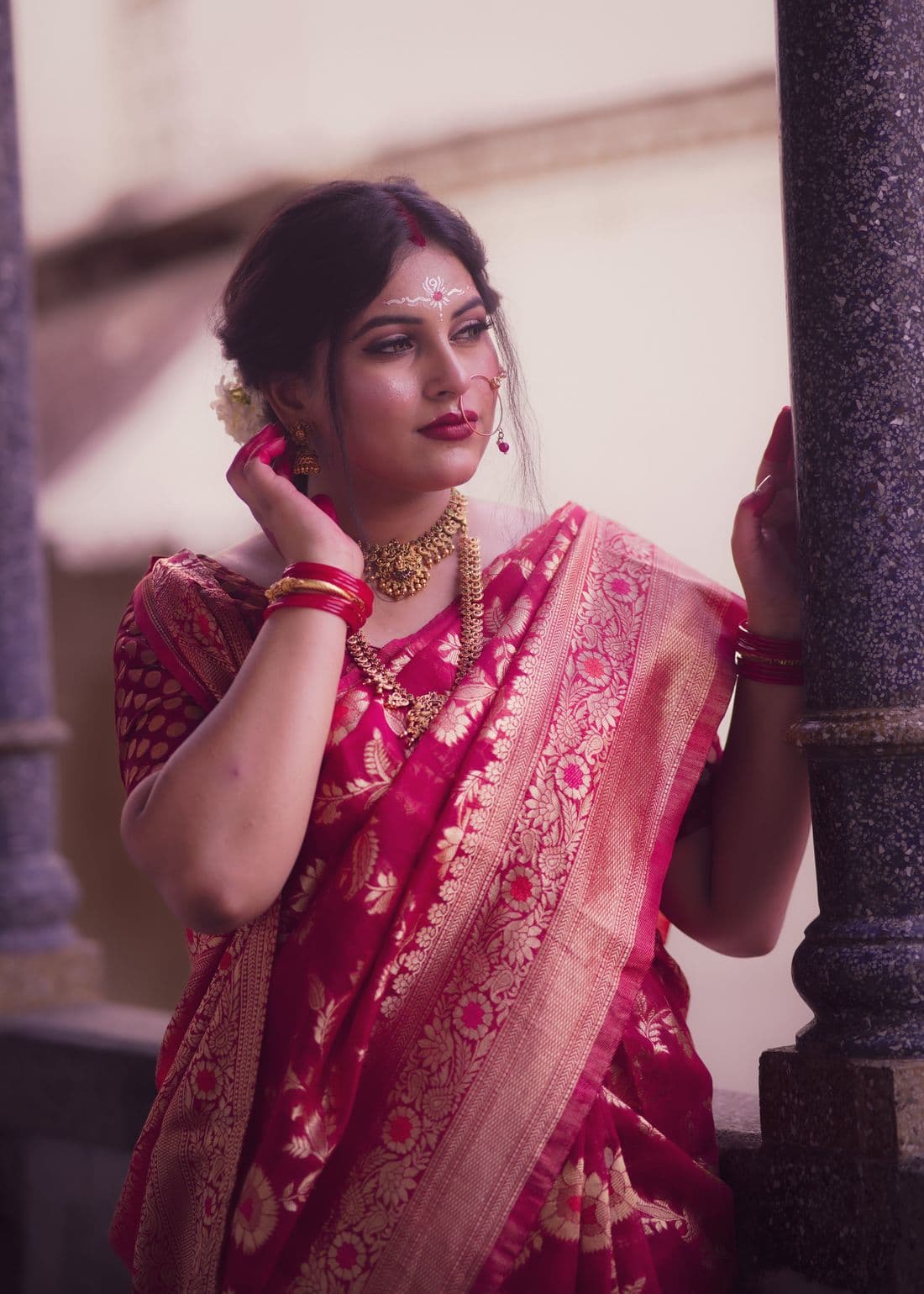 Feroza Jangla — Katan Silk saree